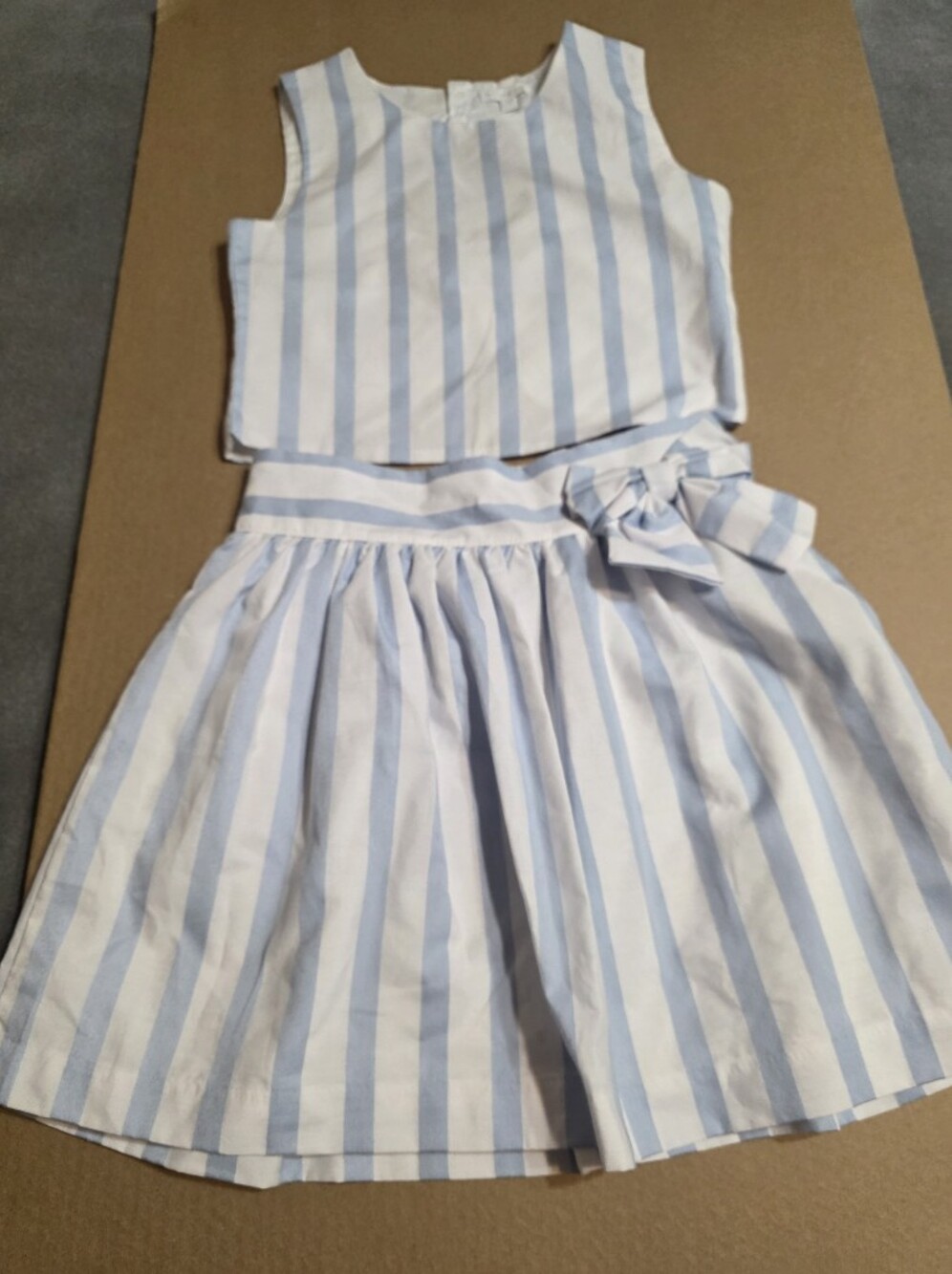 btween Light Blue and White Striped Two-Piece Set